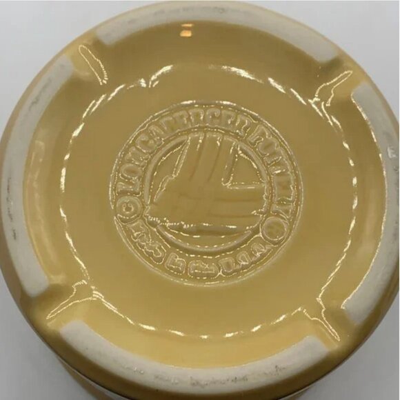 Longaberger Pottery Woven Traditions Butternut Yellow 1 Pint Crock Canister - Picture 4 of 6